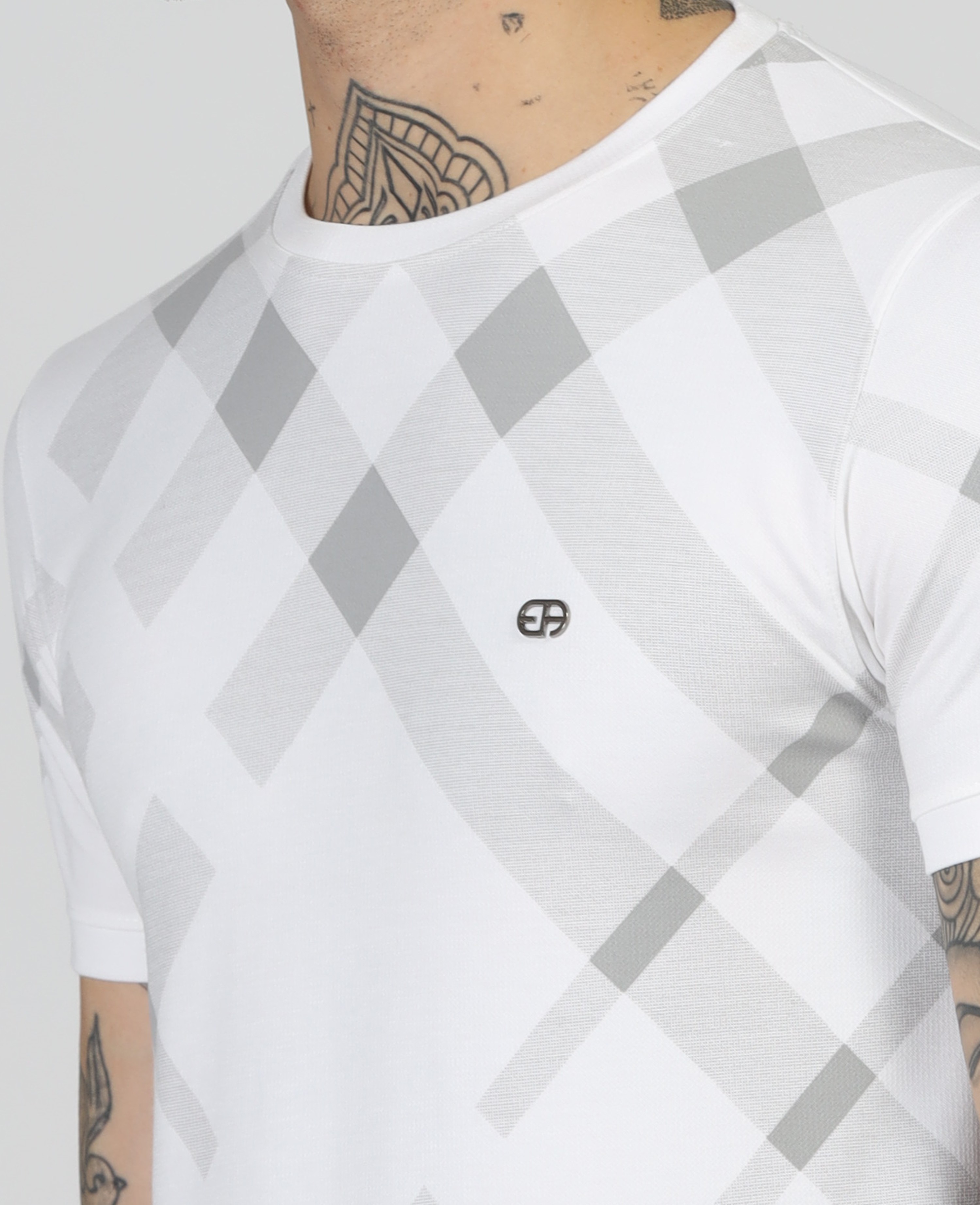 Mens White Printed T-Shirt