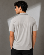 Stitchless Textured Zip-Neck Polo