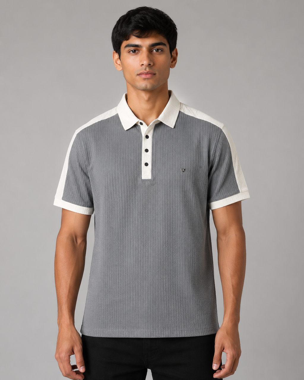 Popcorn Texture Colorblock Polo