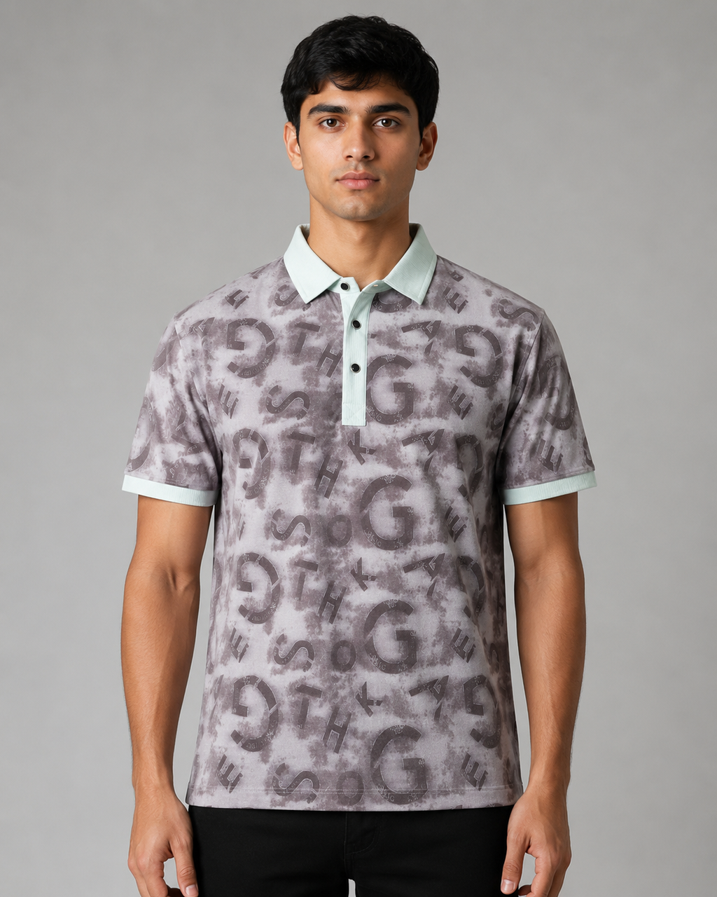 Velvet Embossed Typography Polo