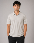 Stitchless Textured Zip-Neck Polo