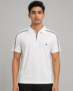 Piping Zip-Neck Polo