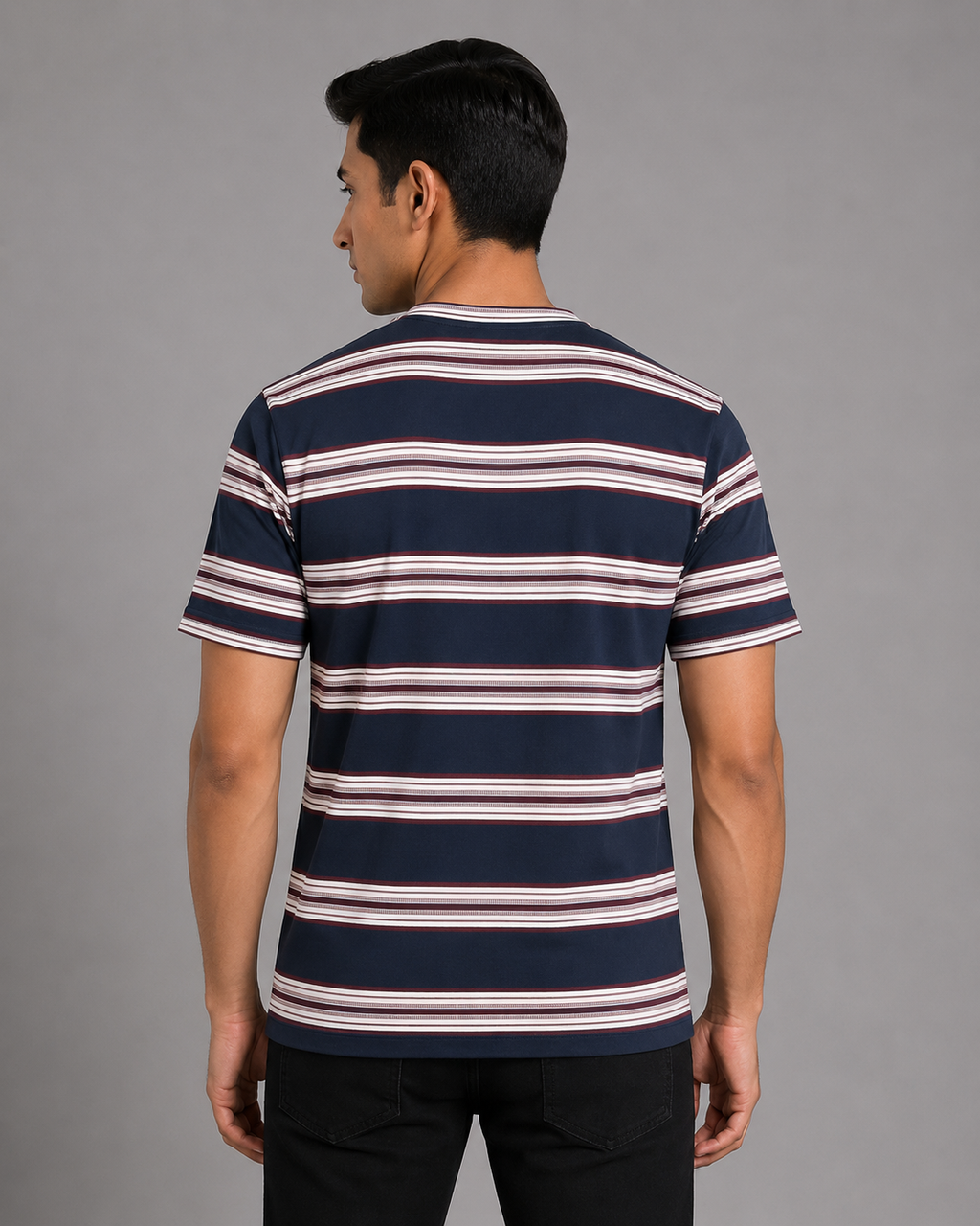 Multi-Stripe Crew Neck T-Shirt