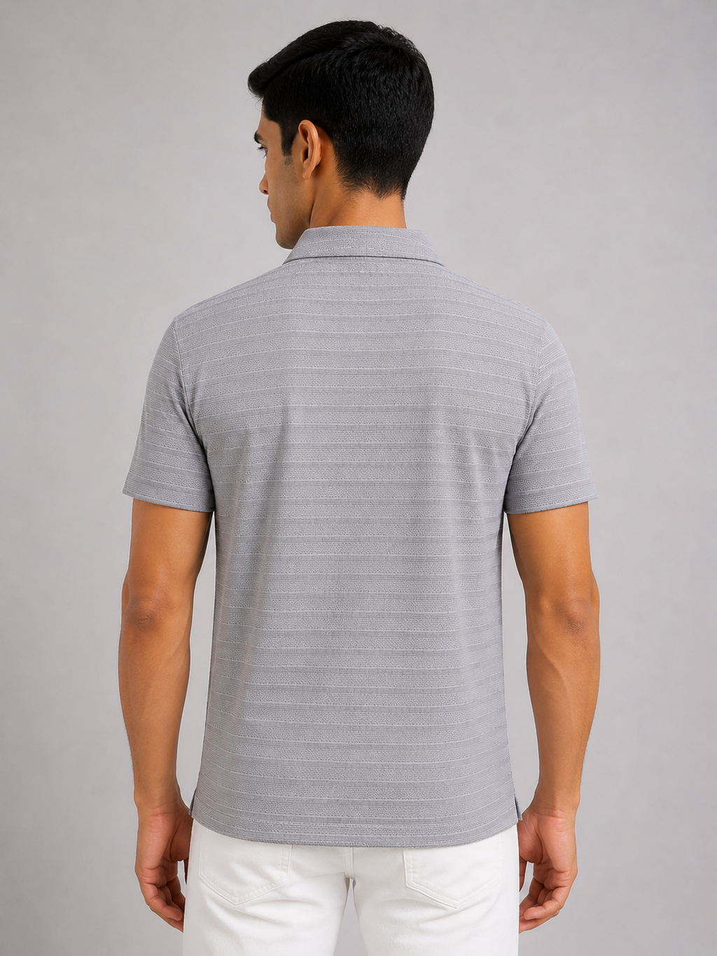 Stitchless Textured Zip-Neck Polo