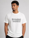 Striped Texture Graphic White Tee