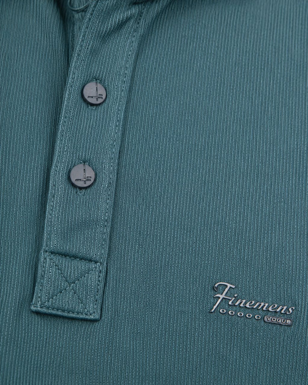Checkerboard Collar Ribbed Polo