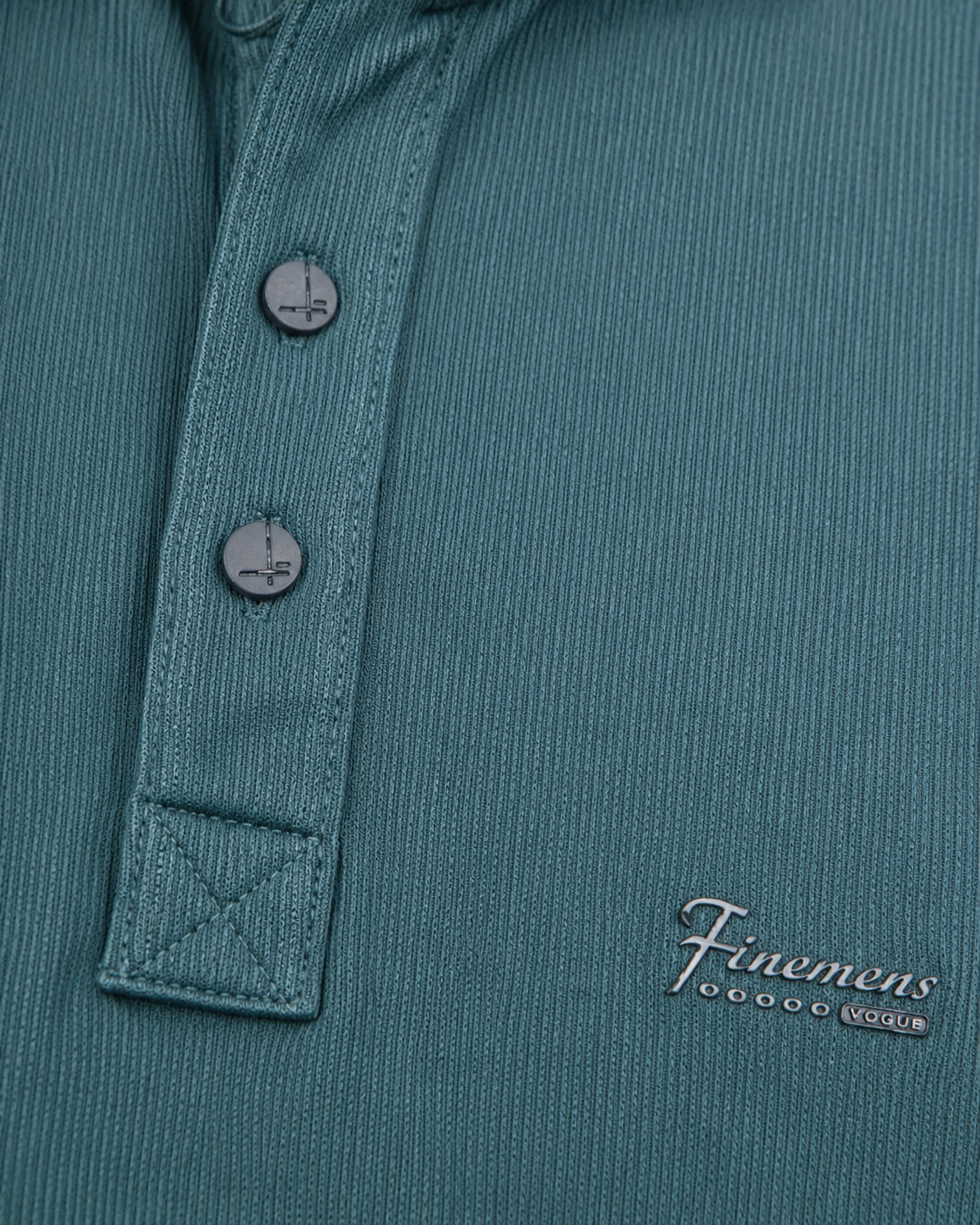 Checkerboard Collar Ribbed Polo
