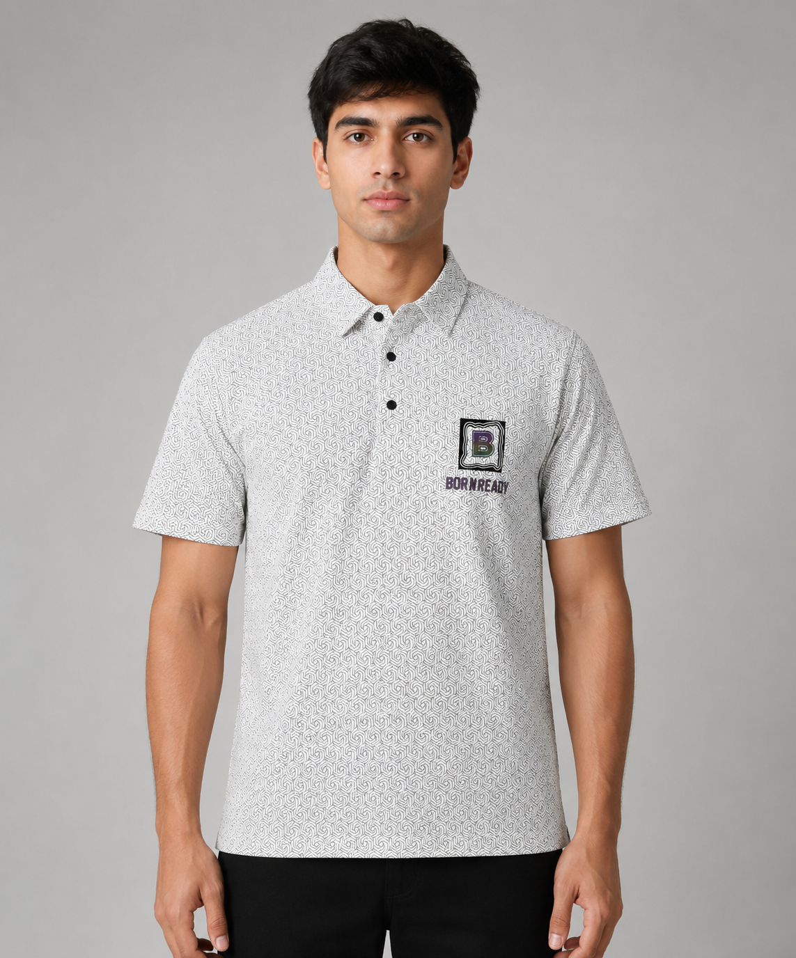 Geometric Print Polo