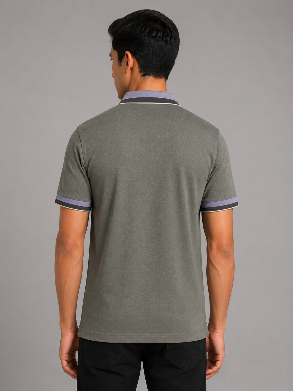 Contrast Tipped Zip-Neck Polo