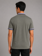 Contrast Tipped Zip-Neck Polo