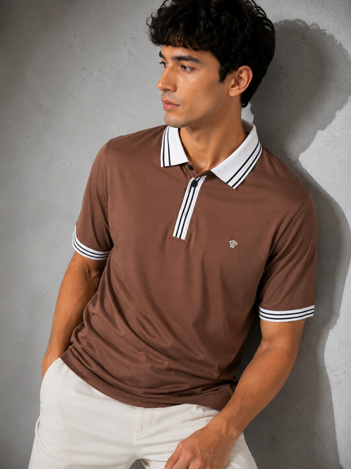 Contrast Collar Polo