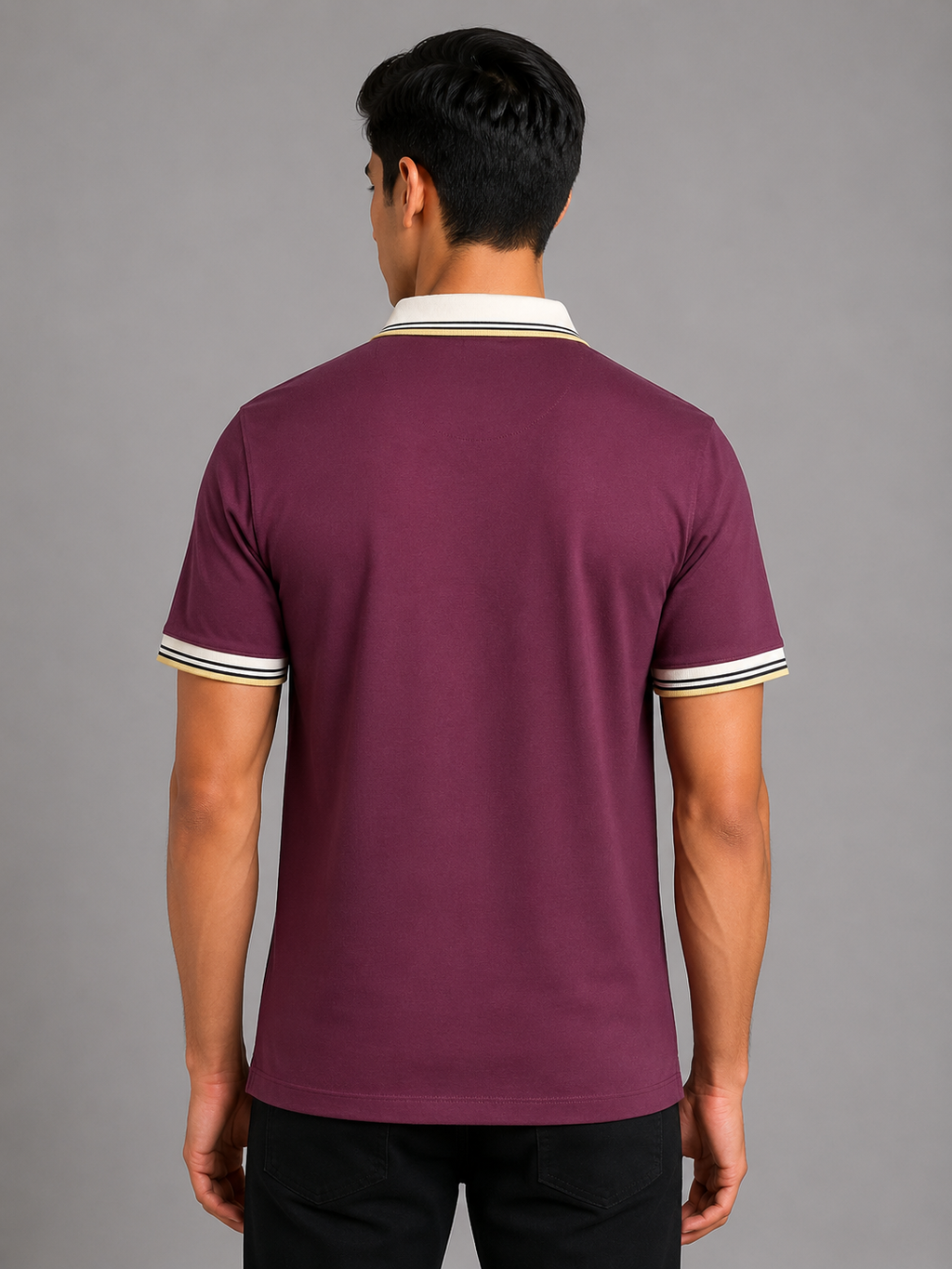 Colorblock Striped Chest Panel Polo
