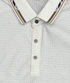 Seamless Nylon Luxe White Textured Polo