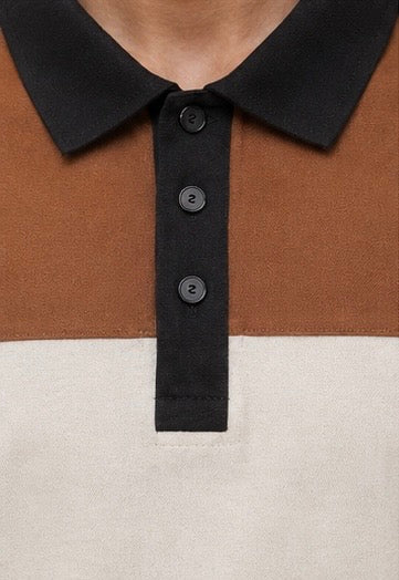 Cut & Sew Contrast Polo