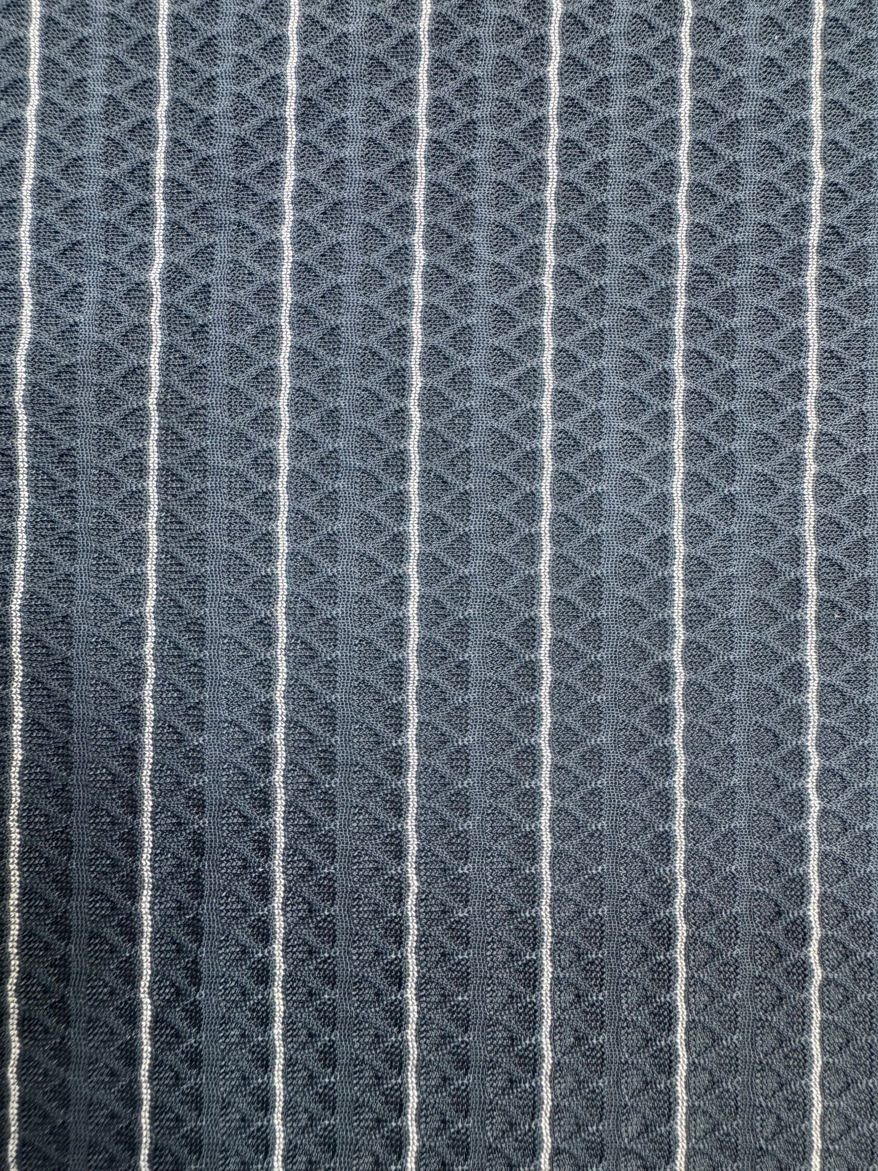 Seamless Pinstripe Zip-Neck Polo