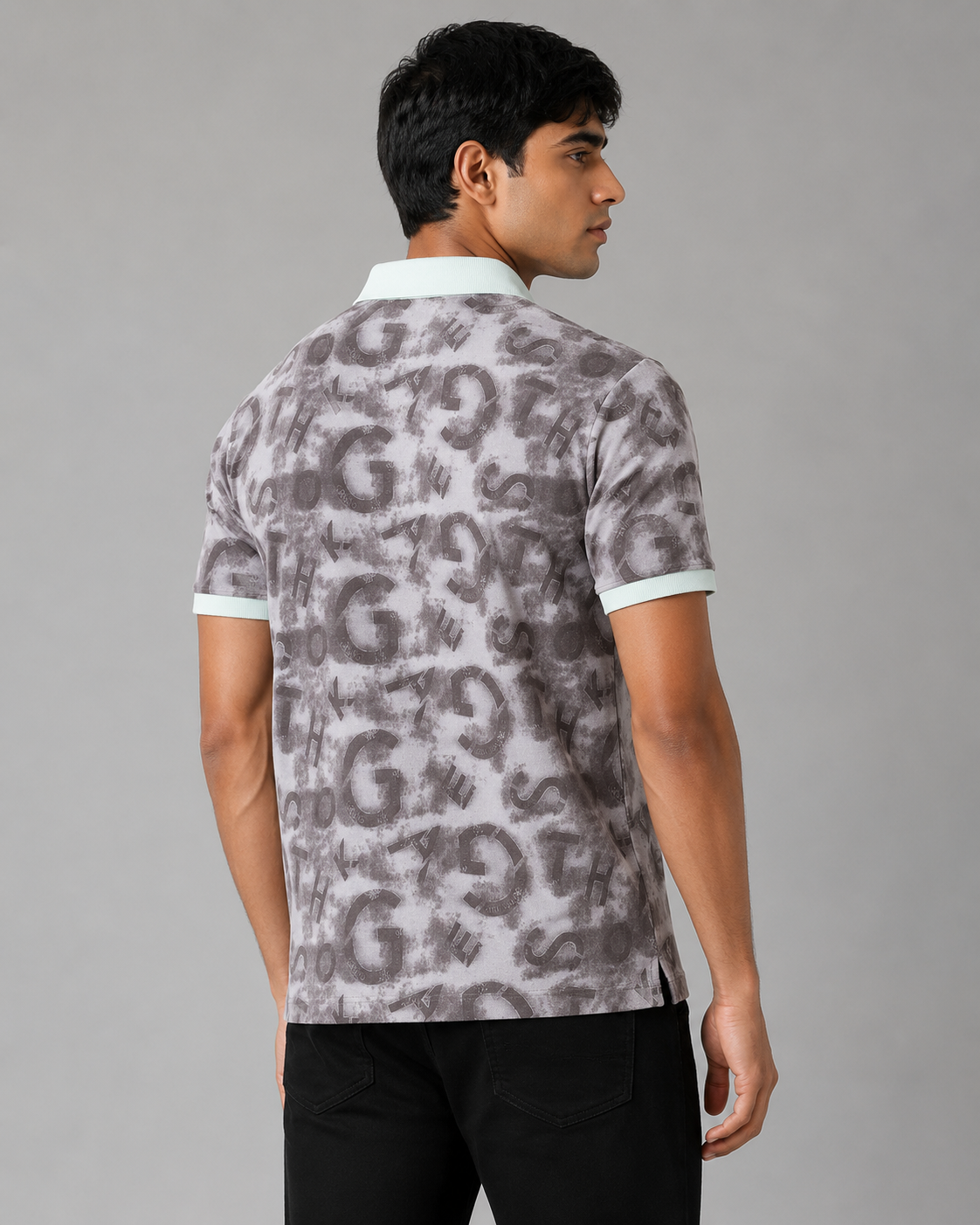 Velvet Embossed Typography Polo