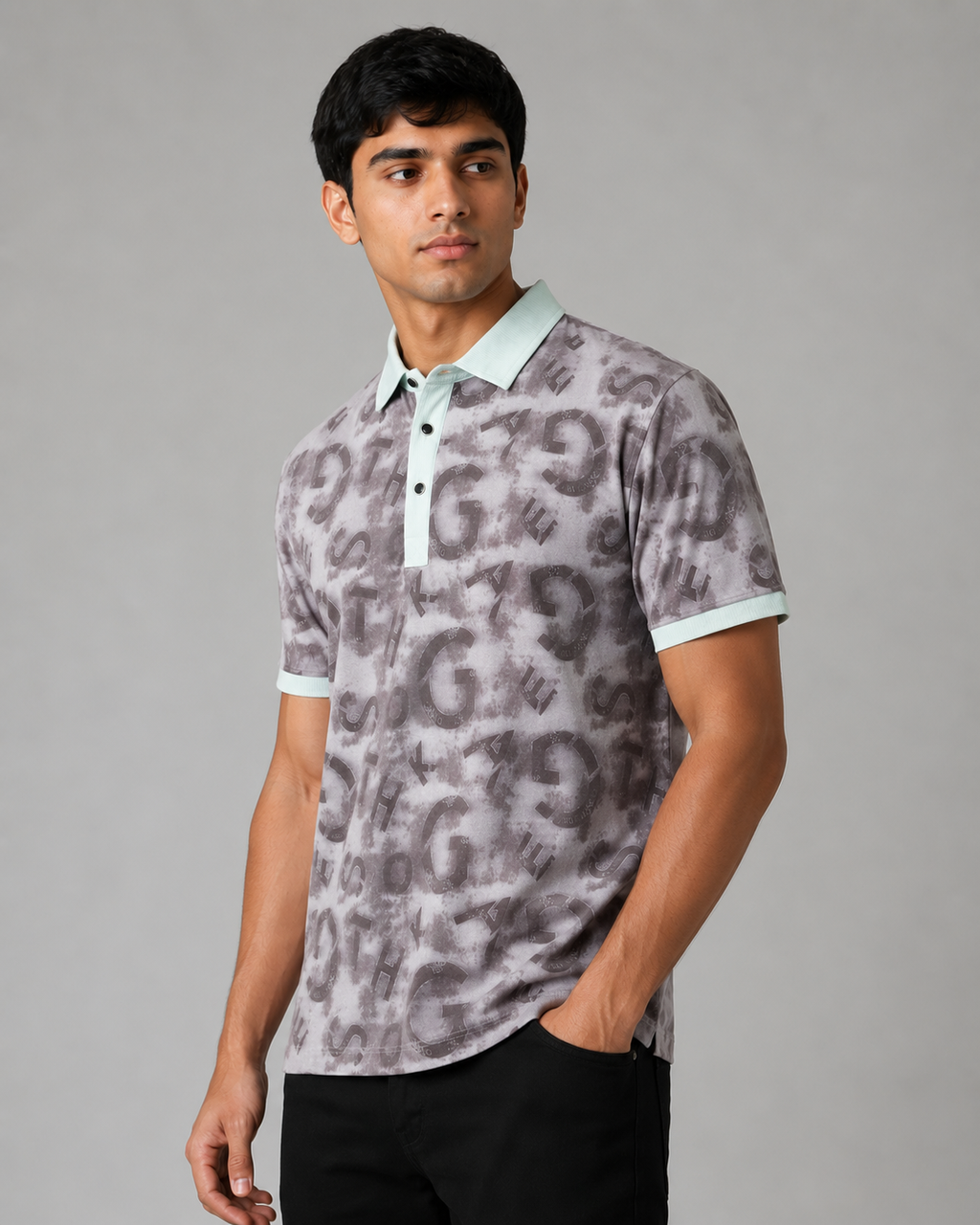 Velvet Embossed Typography Polo