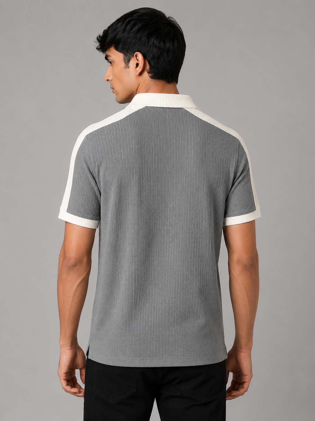 Popcorn Texture Colorblock Polo