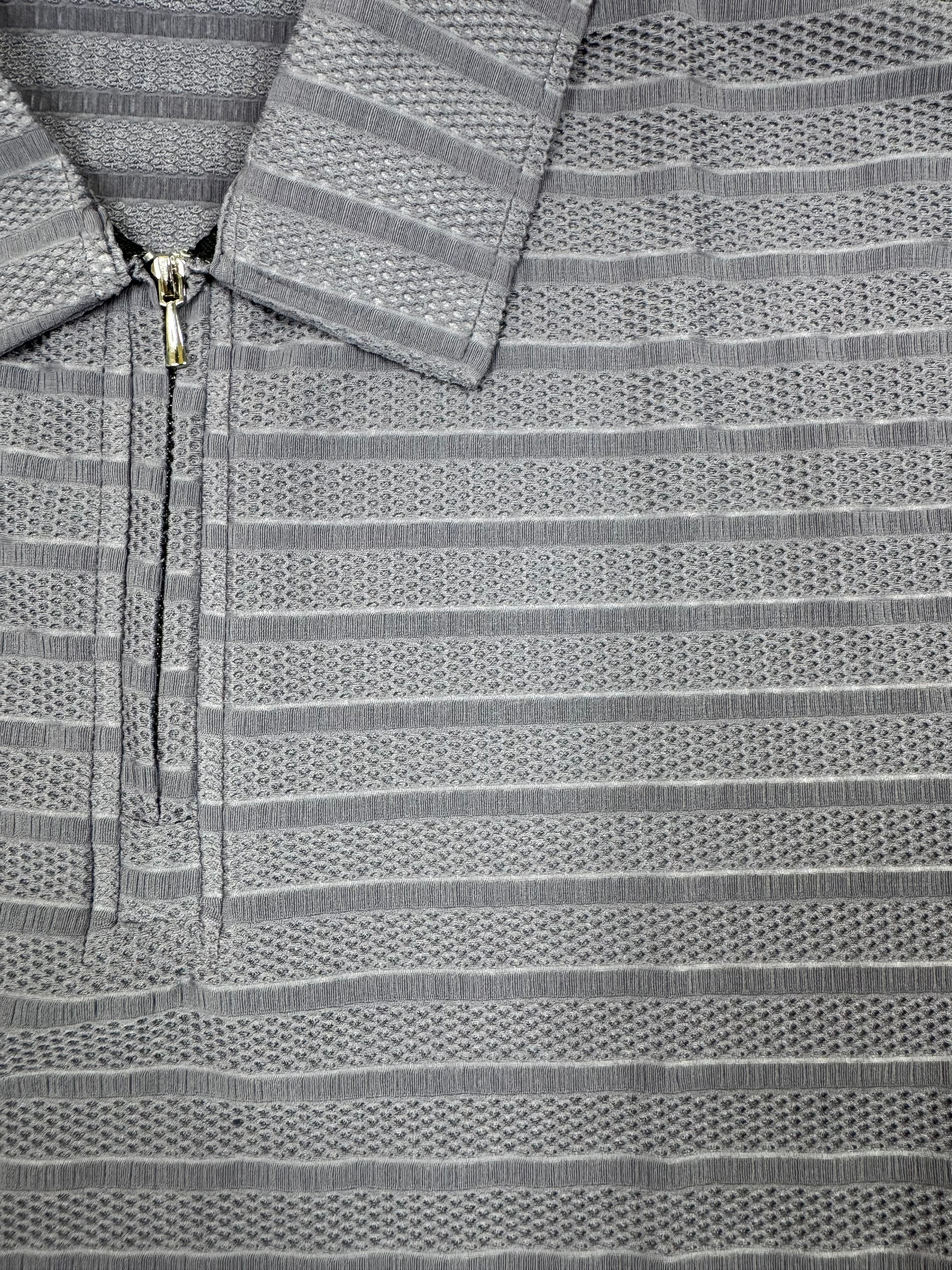 Stitchless Textured Zip-Neck Polo