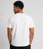 Striped Texture Graphic White Tee