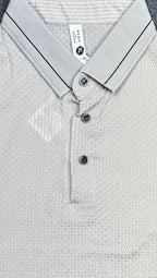 Stitchless Nylon Self Textured Grey Polo