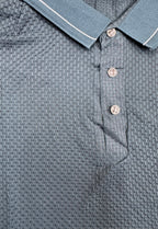 Stitchless Nylon Self Textured Teal Polo