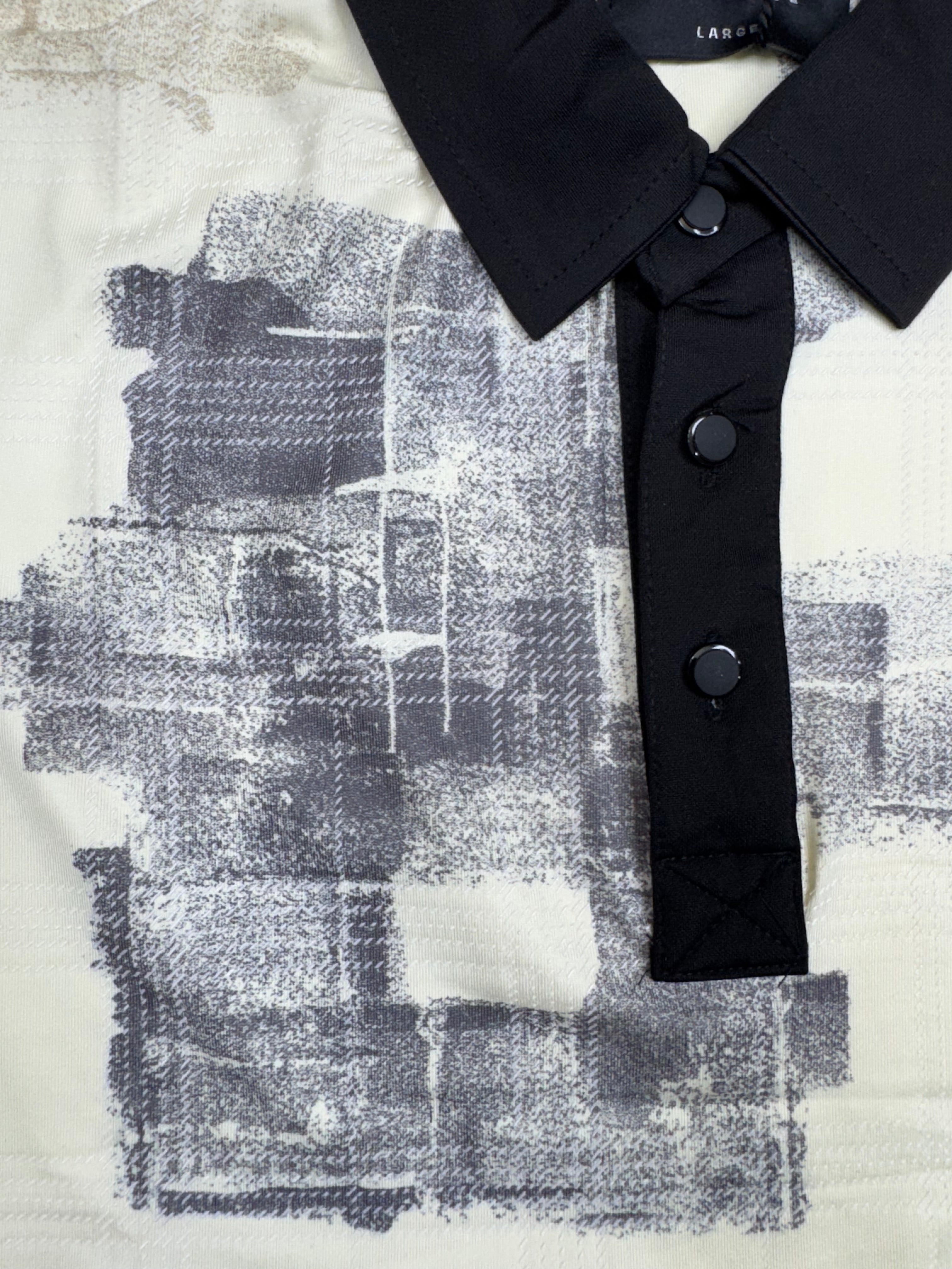 Contrast All Over Printed With Puff Texture Polo