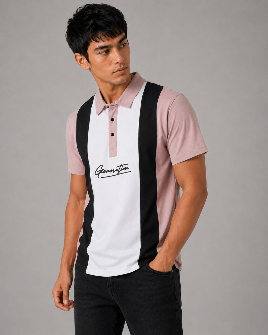 Colorblock Panel Polo