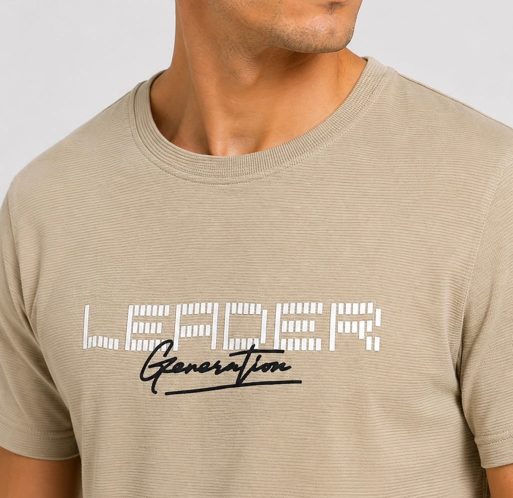 Waffle Textured Beige Tee