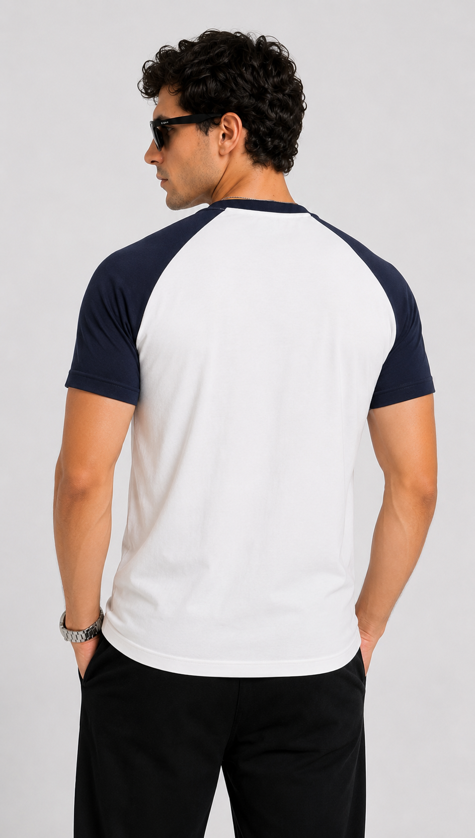 Pinstripe Raglan White Tee