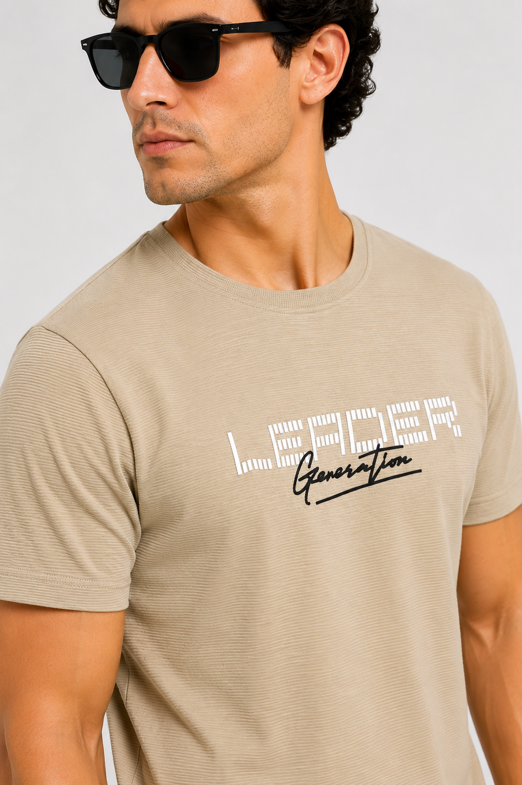 Waffle Textured Beige Tee