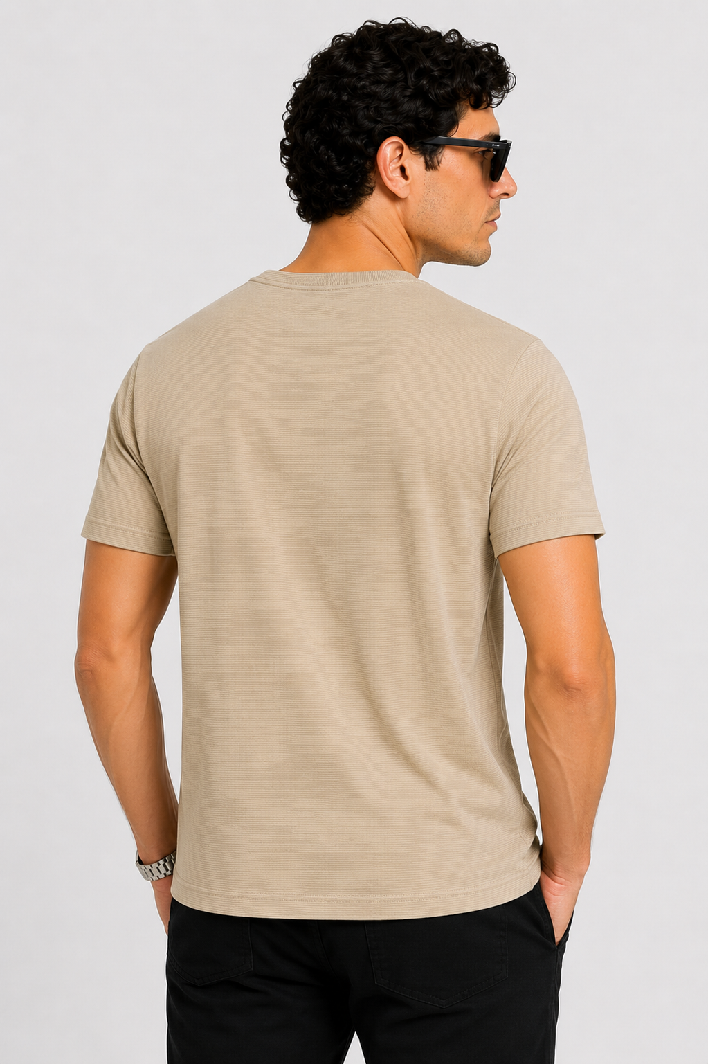 Waffle Textured Beige Tee