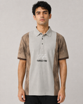 All-Over Print Colorblock Panel Polo