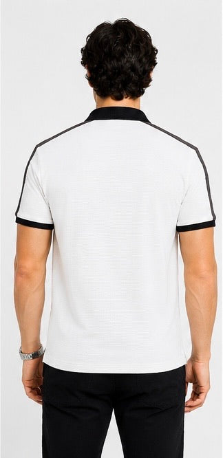 Contrast Eclipse Textured White Polo